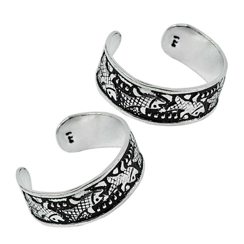 925 Sterling Silver Jewelry High Polish Handmade Toe Rings Manufacturer India